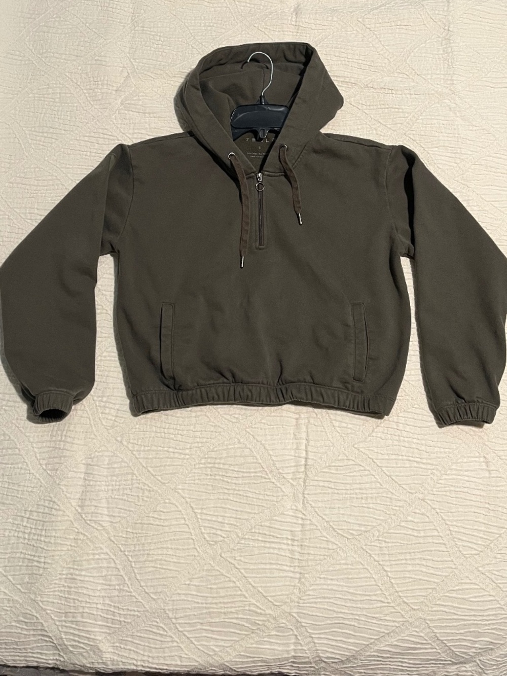 Tesla cropped sweatshirt olive green women’s small
